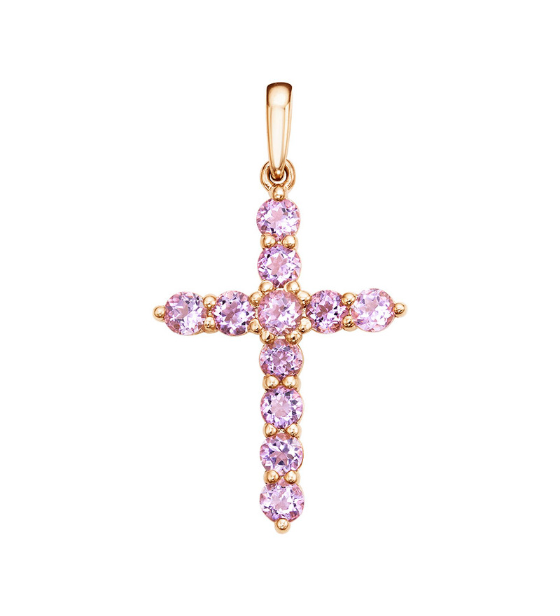 Серебряный крест с аметистами