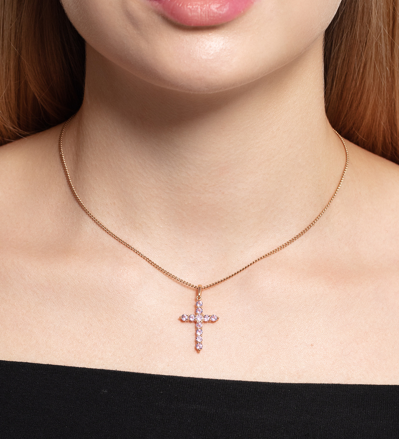 Серебряный крест с аметистами