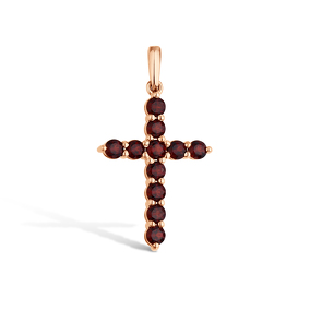 Серебряный крест с гранатами