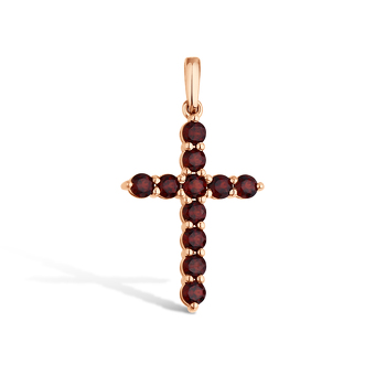 Серебряный крест «Полудраги» с гранатами