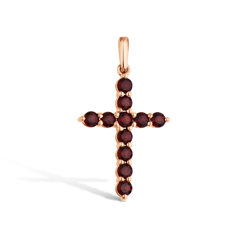 Серебряный крест с гранатами