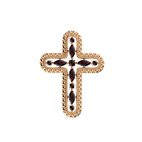 Серебряный крест с гранатами