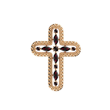 Серебряный крест с гранатами