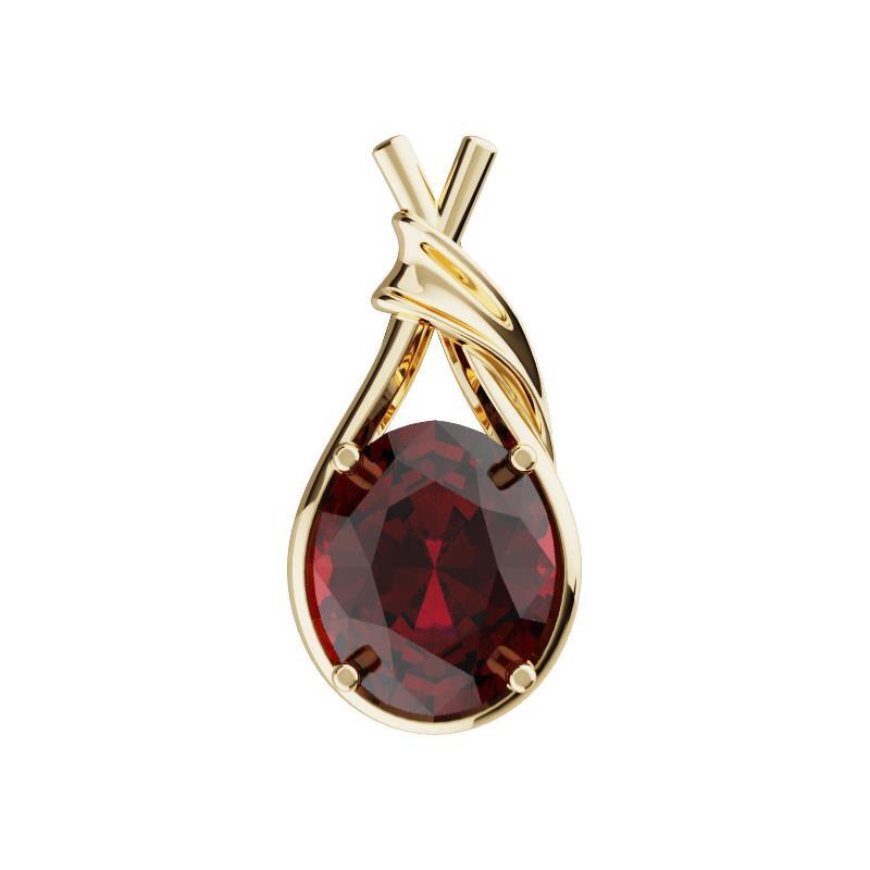 Серебряная подвеска с рубином