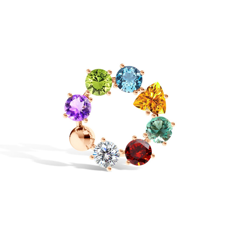 Серебряная подвеска с миксом камней