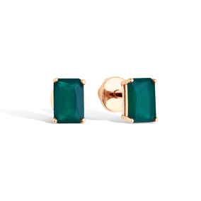 Серебряные серьги-пусеты «Калеа» с агатом