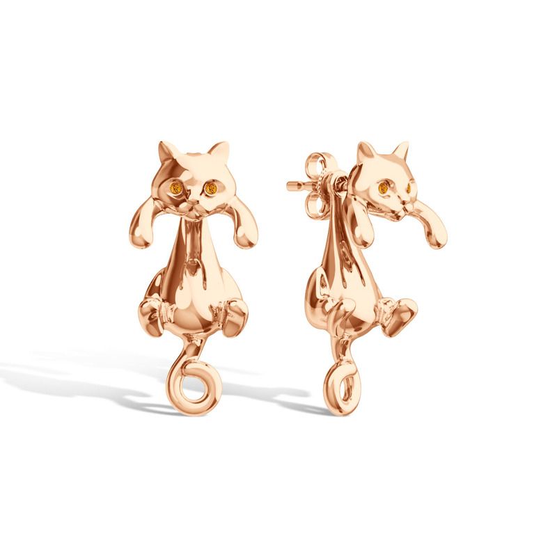 Серебряные серьги-пусеты с фианитами