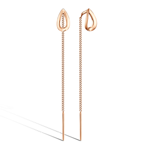 Серебряные серьги-продевки «Линии света»