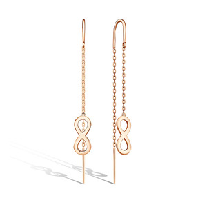 Серебряные серьги-продевки «Линии света»