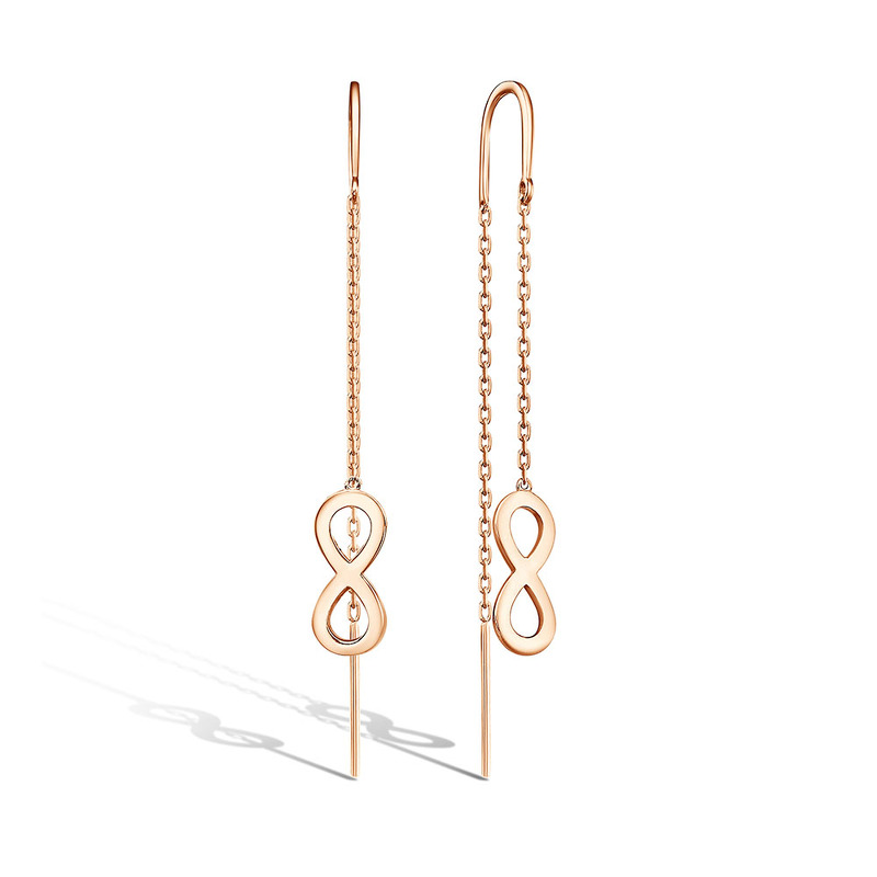 Серебряные серьги-продевки «Линии света»