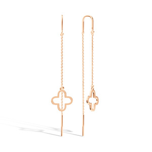 Серебряные серьги-продевки «Линии света»