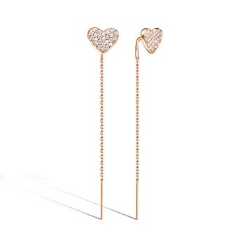 Серебряные серьги-продевки «Серьги-продевки» с фианитами