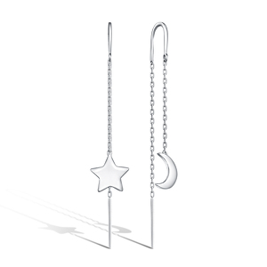 Серебряные серьги-продевки «Линии света»