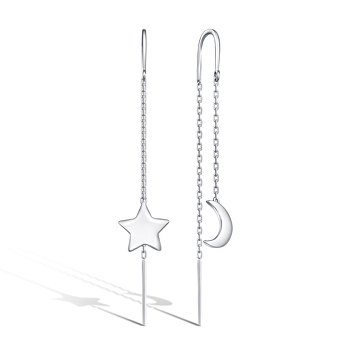 Серебряные серьги-продевки «Линии света»