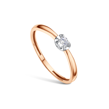 Серебряное кольцо с бриллиантом
