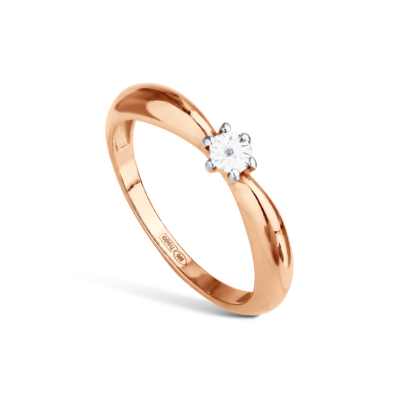 Серебряное кольцо с бриллиантом