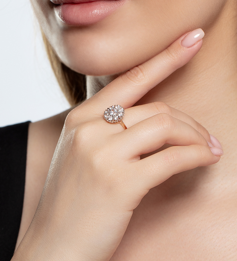 Серебряное кольцо с фианитами