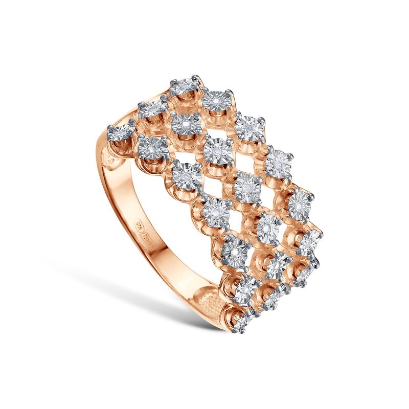 Серебряное кольцо с бриллиантами