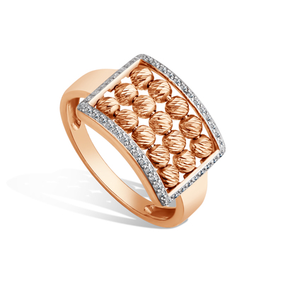 Серебряное кольцо с фианитами «Дорика» 11-5154