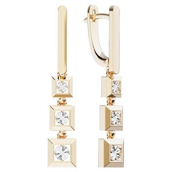 Серебряные серьги с бриллиантами