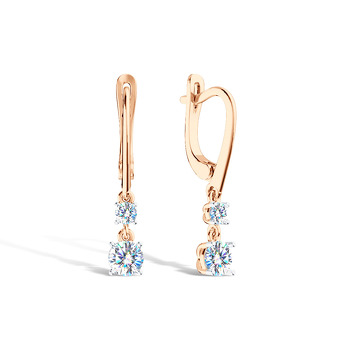 Серебряные серьги с муассанитом