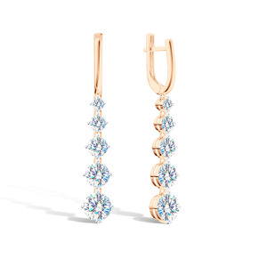 Серебряные серьги с муассанитом