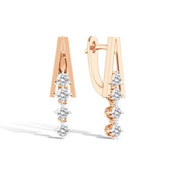 Серебряные серьги с муассанитами