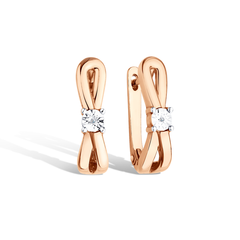 Серебряные серьги с бриллиантом