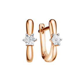 Серебряные серьги с бриллиантом