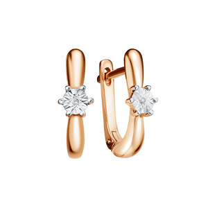 Серебряные серьги с бриллиантом