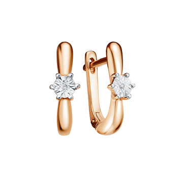 Серебряные серьги с бриллиантом