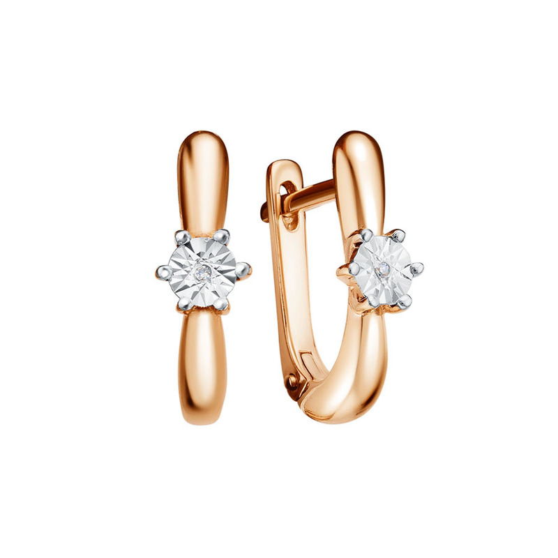 Серебряные серьги с бриллиантом