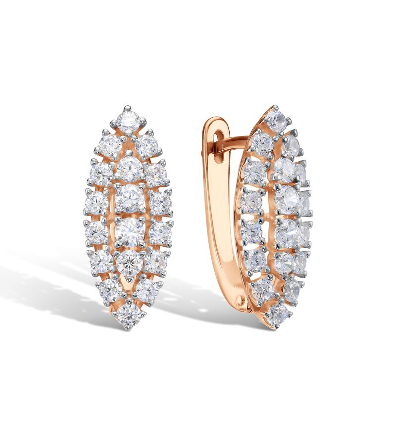 Серебряные серьги с фианитами