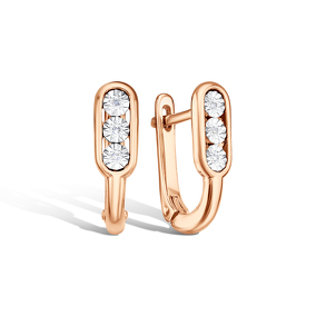 Серебряные серьги с бриллиантами