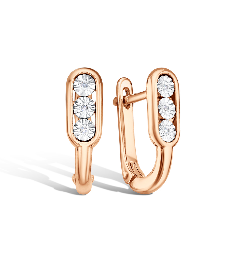 Серебряные серьги с бриллиантами