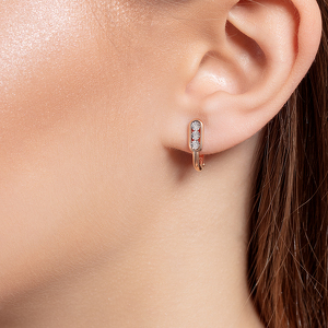 Серебряные серьги с бриллиантами