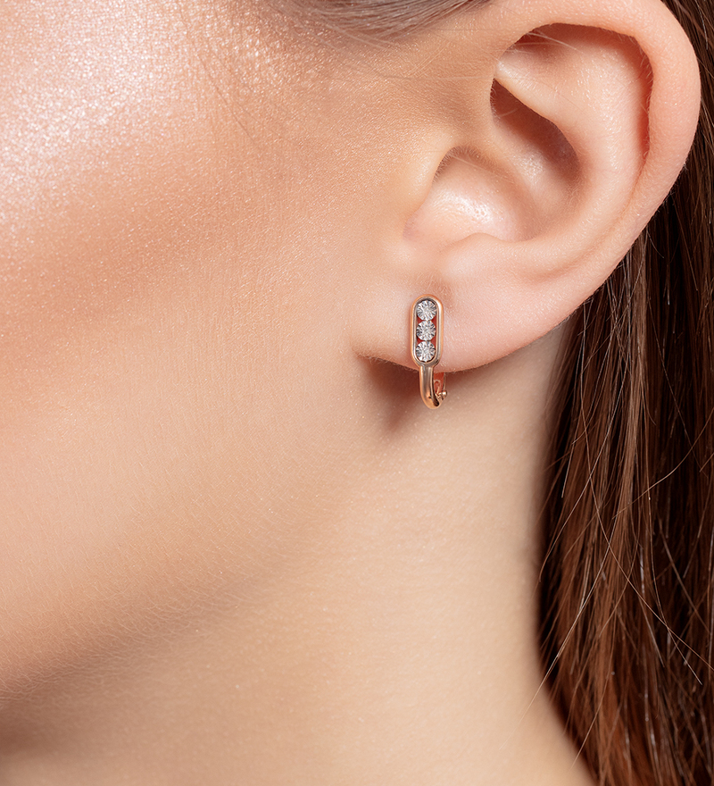 Серебряные серьги с бриллиантами