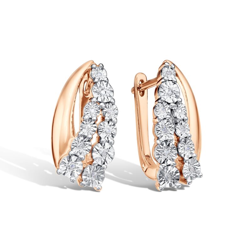 Серебряные серьги с бриллиантами