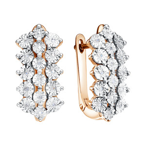 Серебряные серьги с бриллиантами