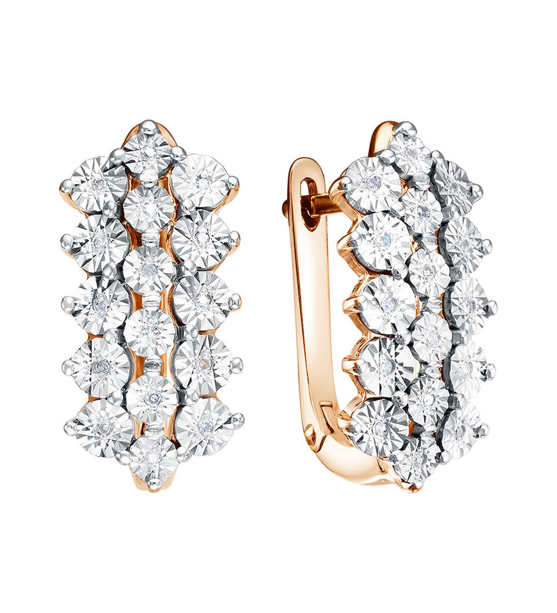 Серебряные серьги с бриллиантами