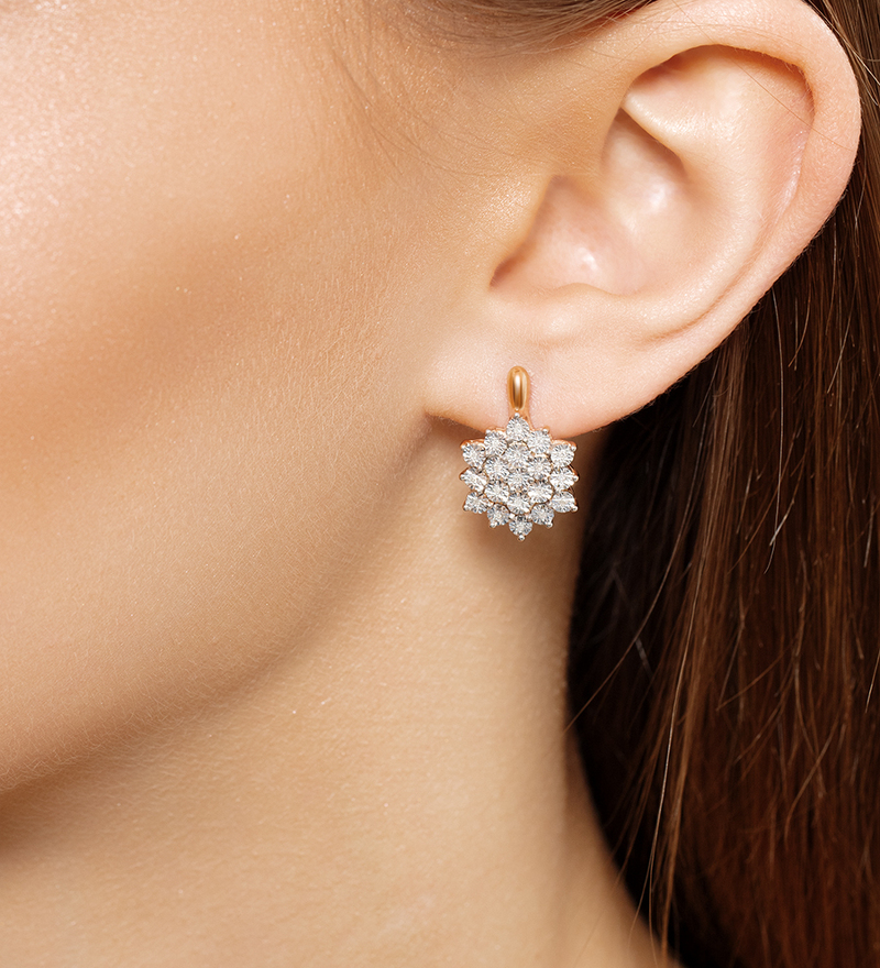 Серебряные серьги с бриллиантами