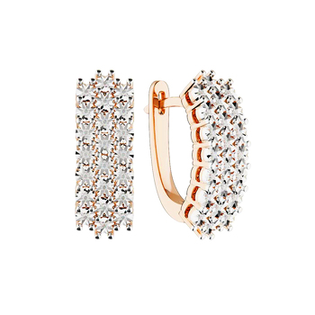 Серебряные серьги с бриллиантами