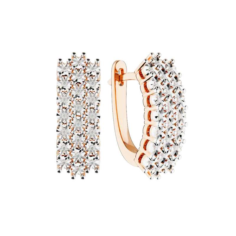 Серебряные серьги с бриллиантами