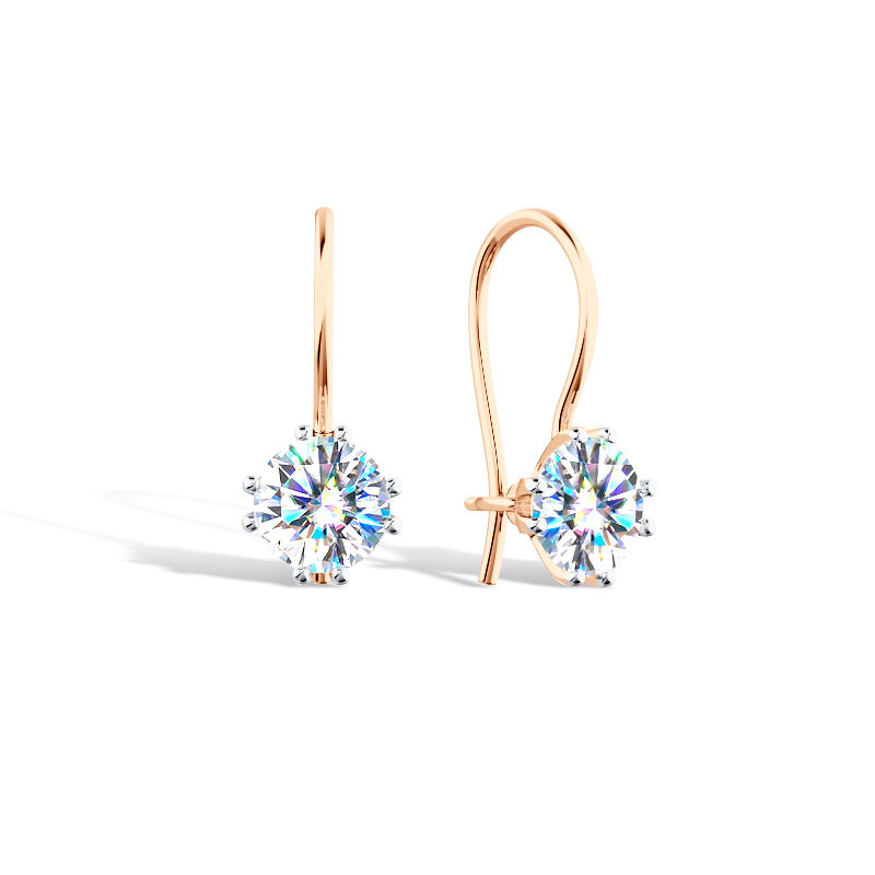 Серебряные серьги с муассанитом