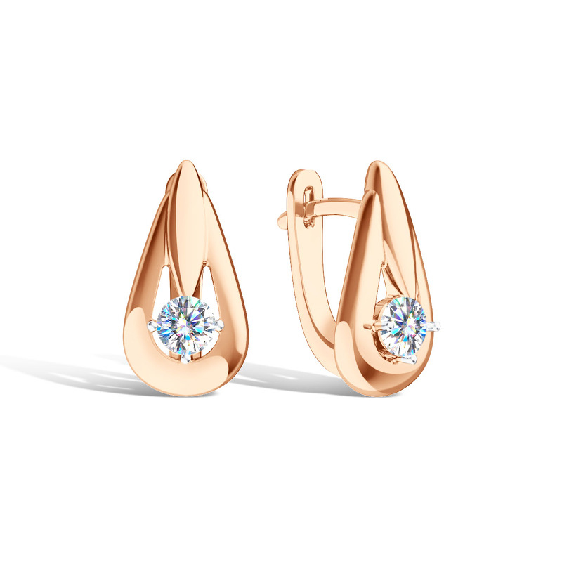 Серебряные серьги с муассанитом