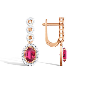 Серебряные серьги с рубином