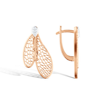 Серебряные серьги с бриллиантами