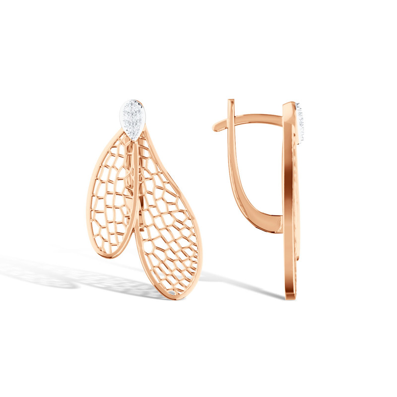 Серебряные серьги с бриллиантами