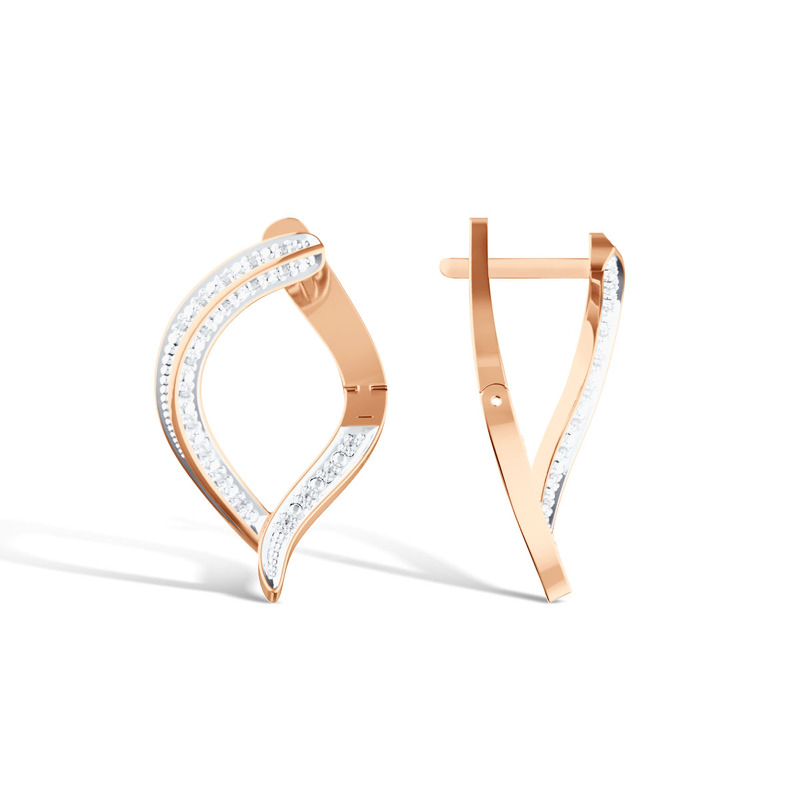 Серебряные серьги с бриллиантами