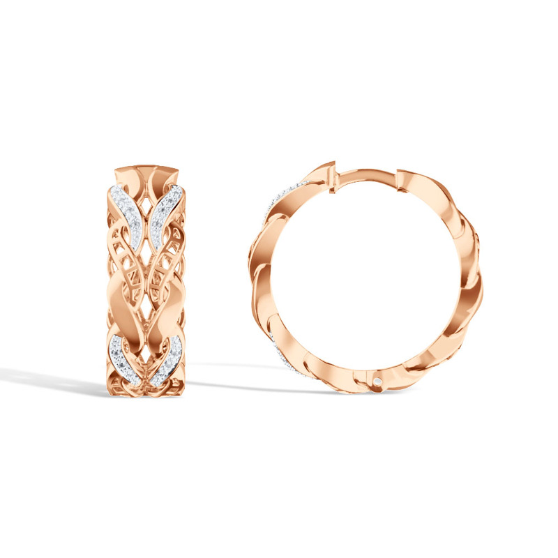 Серебряные серьги с бриллиантами